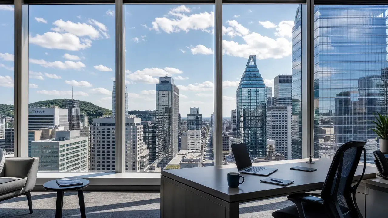 Vue de bureau moderne à Montréal